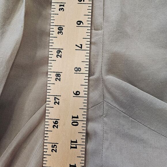 Body by Victoria The Marisa Fit Linen Blend Crop Beige Pants Size 6 - Picture 9 of 11